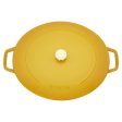 Staub Cast Iron 6.25-qt Shallow Oval Dutch Oven - Citron Discount