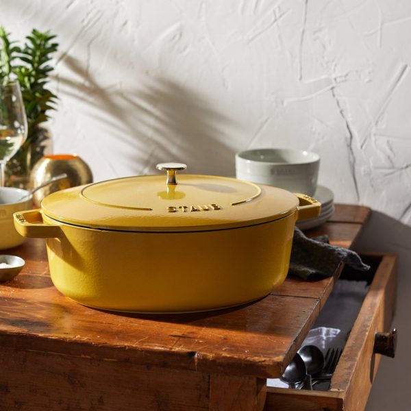 Staub Cast Iron 6.25-qt Shallow Oval Dutch Oven - Citron Discount