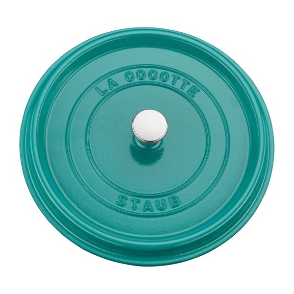 Staub Cast Iron 5.5-qt Round Cocotte - Turquoise Cheap