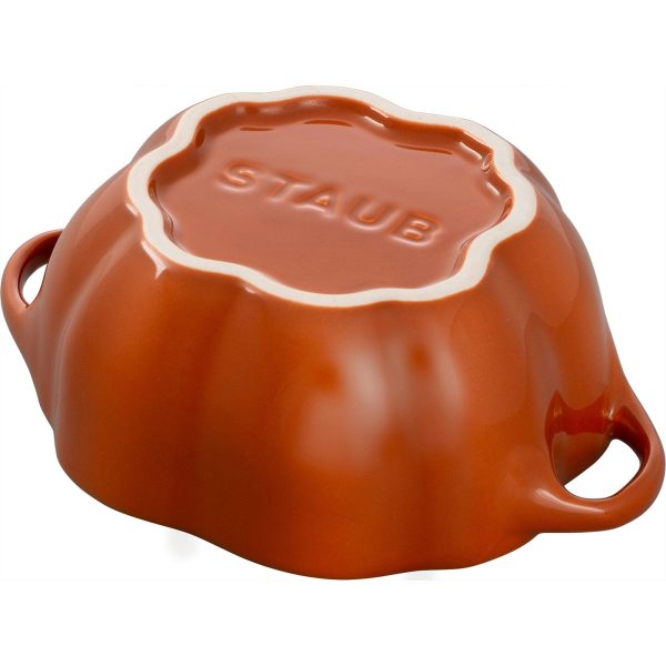 Staub Ceramic 16-oz Petite Pumpkin Cocotte - Burnt Orange Online now