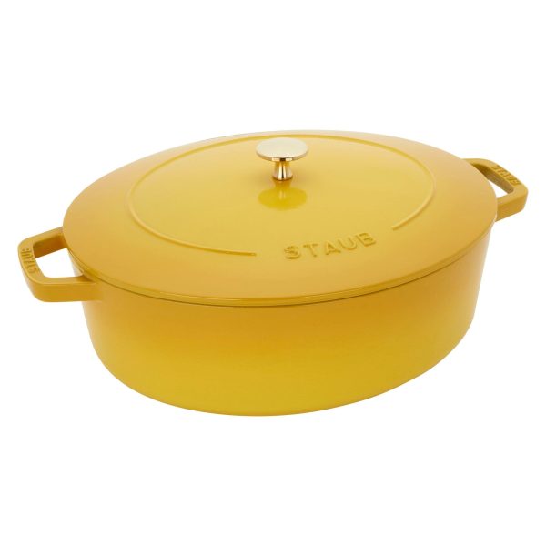 Staub Cast Iron 6.25-qt Shallow Oval Dutch Oven - Citron Discount