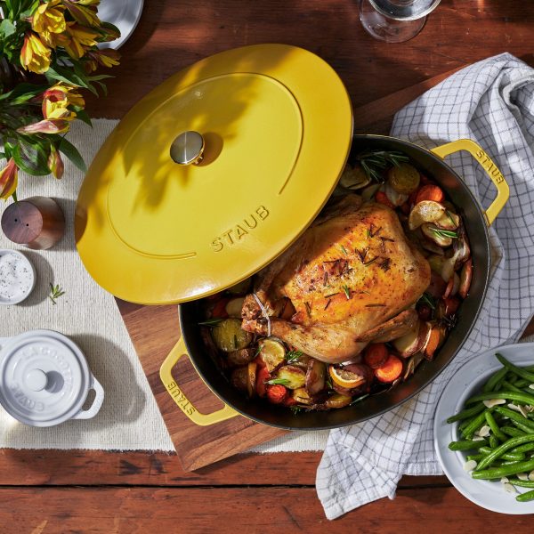 Staub Cast Iron 6.25-qt Shallow Oval Dutch Oven - Citron Discount