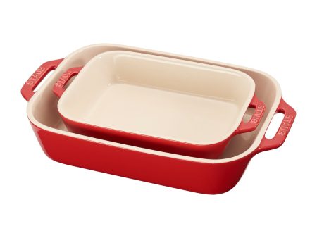 Staub Ceramic 2-pc Rectangular Baking Dish Set - Cherry Supply