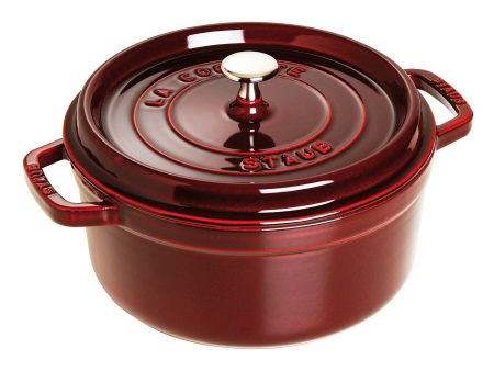 Staub Cast Iron 4-qt Round Cocotte - Grenadine on Sale