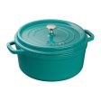 Staub Cast Iron 5.5-qt Round Cocotte - Turquoise Cheap