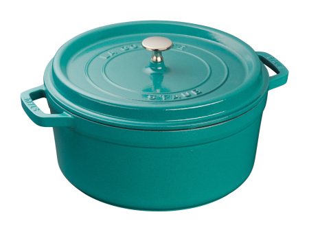 Staub Cast Iron 5.5-qt Round Cocotte - Turquoise Cheap