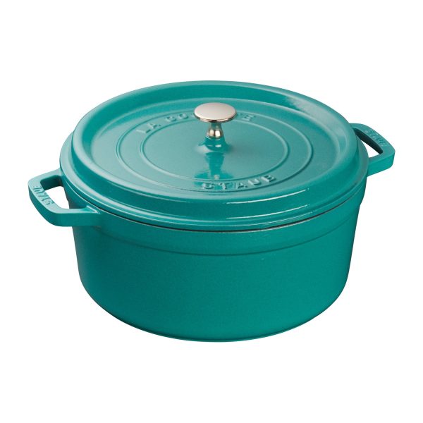 Staub Cast Iron 5.5-qt Round Cocotte - Turquoise Cheap