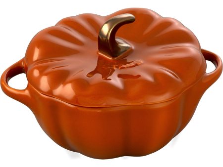 Staub Ceramic 16-oz Petite Pumpkin Cocotte - Burnt Orange Online now