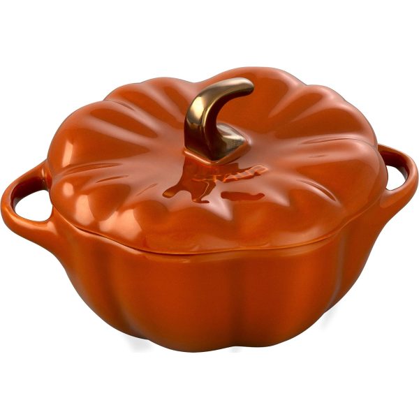 Staub Ceramic 16-oz Petite Pumpkin Cocotte - Burnt Orange Online now