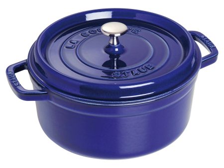 Staub Cast Iron 4-qt Round Cocotte - Dark Blue For Cheap