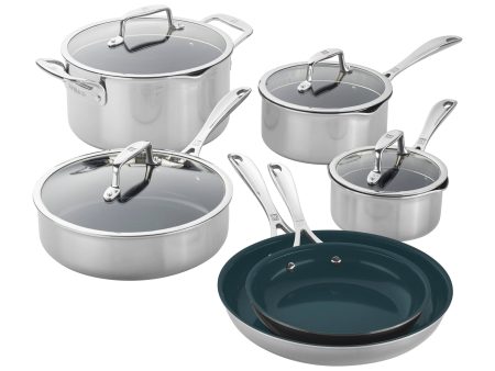 Zwilling Clad CFX 10-pc Stainless Steel Ceramic Nonstick Cookware Set Online