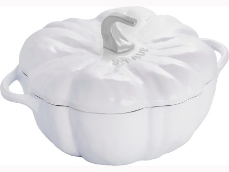 Staub Cast Iron 3.5-qt Pumpkin Cocotte with Stainless Steel Knob - White Fashion