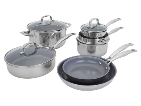 Henckels Clad H3 10-pc Stainless Steel Ceramic Nonstick Cookware Set Supply